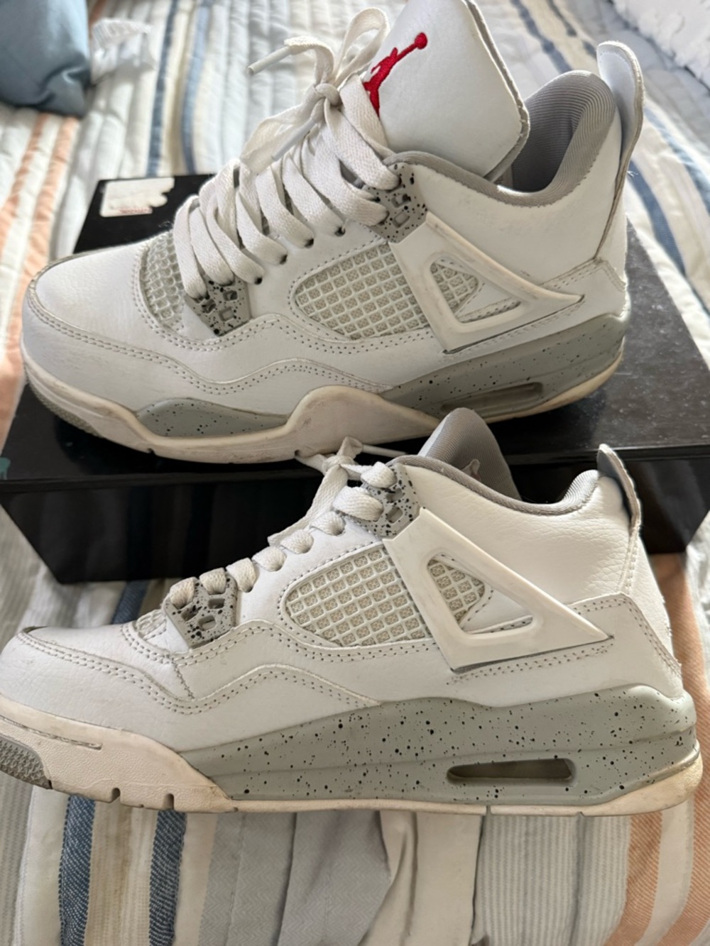 Jordans Light Gray/White Athletic Sneakers - Interior Label View 7